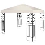 Costway Telo Tetto ricambio per gazebo da sole 3x3m, Tessuto copertura superiore per gazebo Beige