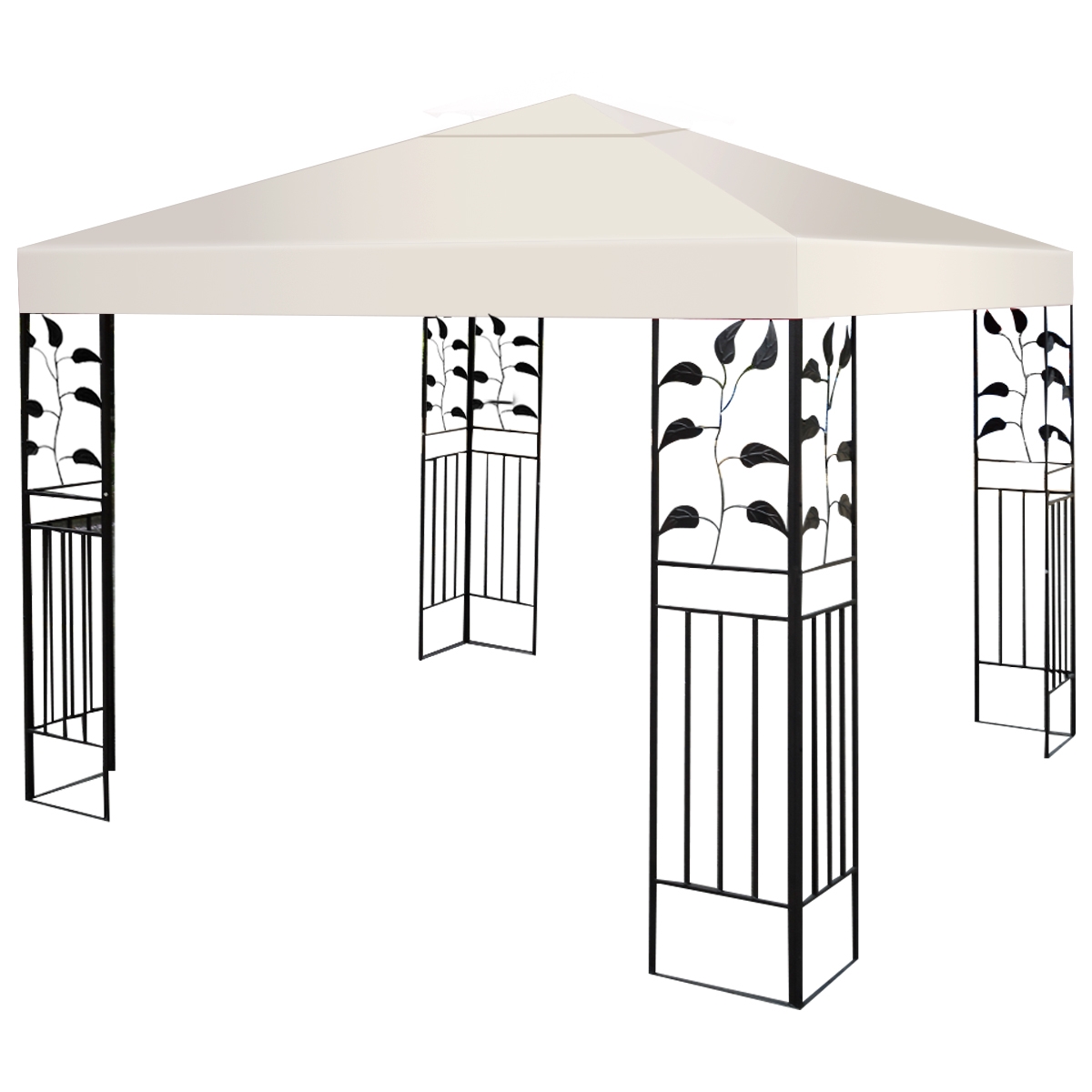 op2631-_2_.jpg Costway Telo Tetto ricambio per gazebo da sole 3x3m, Tessuto copertura superiore per gazebo Beige - immagine 1