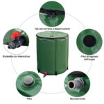 Costway Cisterna pieghevole per acqua piovana 200L, Secchio in PVC resistente alle intemperie Verde - immagine 11