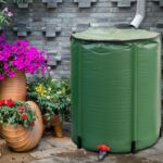 Costway Cisterna pieghevole per acqua piovana 200L, Secchio in PVC resistente alle intemperie Verde - immagine 3