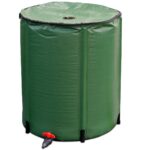 Costway Cisterna pieghevole per acqua piovana 200L, Secchio in PVC resistente alle intemperie Verde