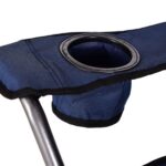 Costway Sedia da campeggio pieghevole con parasole, supporto reclinabile 120kg, Sedia da spiaggia portatile con portabicchieri, blu - immagine 11