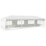 Costway Gazebo impermeabile 3x9m con 5 pannelli laterali rimovibili, Tenda per matrimonio eventi in spiaggia barbecue Bianco