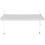 Costway Tenda da sole telescopica e retrattile, Tenda parasole resistente ai raggi UV impermeabile 395 x 120 cm Beige - immagine 4