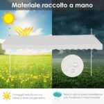 Costway Tenda da sole telescopica e retrattile, Tenda parasole resistente ai raggi UV impermeabile 395 x 120 cm Beige - immagine 7
