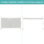 Costway Tenda da sole telescopica e retrattile, Tenda parasole resistente ai raggi UV impermeabile 395 x 120 cm Beige - immagine 8