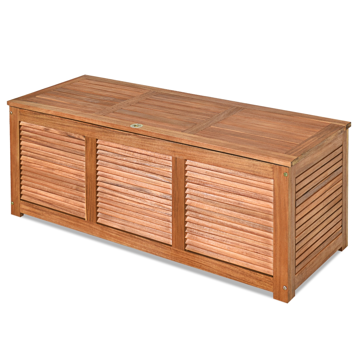 op70389_4_.jpg Costway Scatola in legno di acacia per cortile e giardino, Contenitore da esterno per attrezzi da giardinaggio Naturale - immagine 1