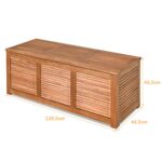 Costway Scatola in legno di acacia per cortile e giardino, Contenitore da esterno per attrezzi da giardinaggio Naturale - immagine 6
