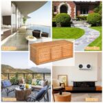 Costway Scatola in legno di acacia per cortile e giardino, Contenitore da esterno per attrezzi da giardinaggio Naturale - immagine 9