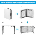 Costway Tavolo pieghevole multiuso con 3 altezze regolabili, Tavolo multiuso design con chiusura - immagine 12