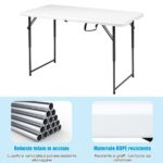 Costway Tavolo pieghevole multiuso con 3 altezze regolabili, Tavolo multiuso design con chiusura - immagine 9
