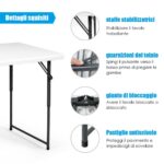 Costway Tavolo pieghevole multiuso con 3 altezze regolabili, Tavolo multiuso design con chiusura - immagine 8