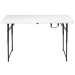 Costway Tavolo pieghevole multiuso con 3 altezze regolabili, Tavolo multiuso design con chiusura - immagine 4