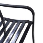 Costway Panca elegante da giardino con schienale per esterno, Panchina in ghisa con braccioli 126x60x85cm Nero - immagine 6