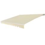 Costway Tenda da sole retrattile 3 x 2,5m, Tenda in alluminio con manovella e poliestere impermeabile, Beige - immagine 4