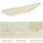 Costway Tenda da sole retrattile 3 x 2,5m, Tenda in alluminio con manovella e poliestere impermeabile, Beige - immagine 9