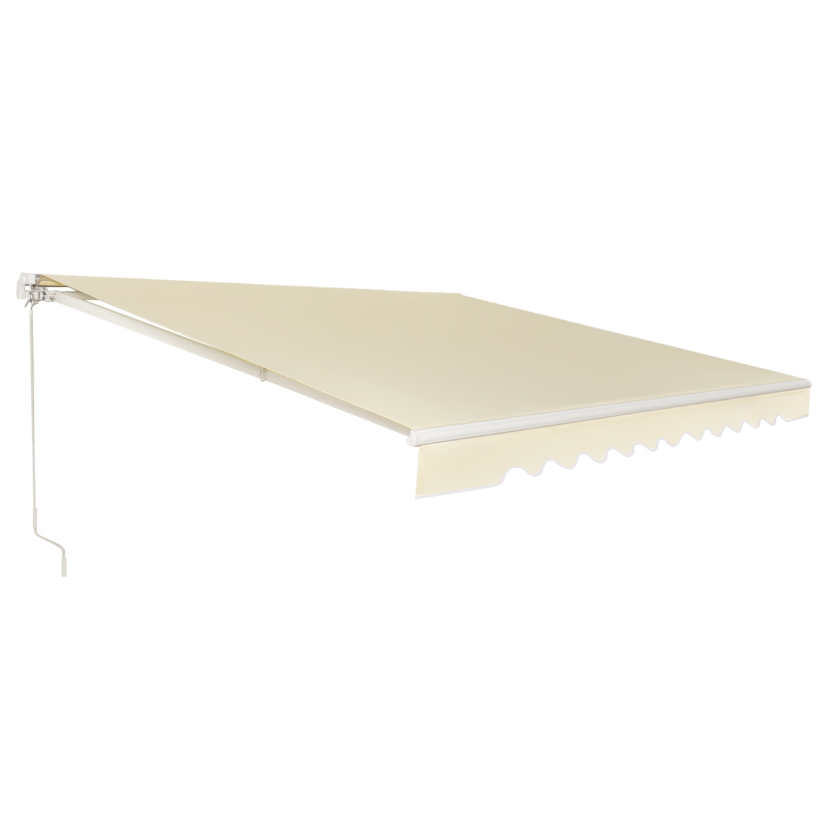 op70565be_21__1.jpg Costway Tenda da sole retrattile 3 x 2,5m, Tenda in alluminio con manovella e poliestere impermeabile, Beige - immagine 1
