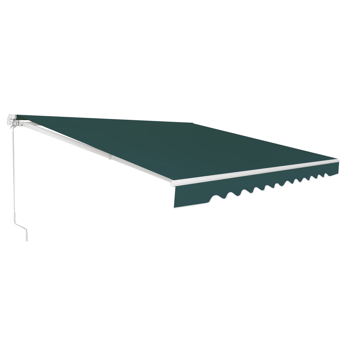 op70565fg_21__1.jpg Costway Tenda da sole retrattile 3 x 2,5m, Tenda in alluminio con manovella e poliestere impermeabile Verde - immagine 1