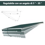 Costway Tenda da sole retrattile 3 x 2,5m, Tenda in alluminio con manovella e poliestere impermeabile Verde - immagine 6