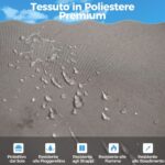 Costway Pergola da esterno 310x310cm con tettoia retrattile colonne metalliche extra-resistenti, Padiglione parasole Grigio - immagine 11