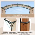 Pergola Costway 300 × 360 cm con telo retrattile beige - immagine 10