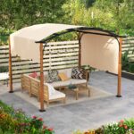 Pergola Costway 300 × 360 cm con telo retrattile beige - immagine 5