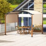 Pergola Costway 300 × 360 cm con telo retrattile beige - immagine 2