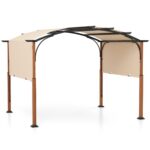Pergola Costway 300 × 360 cm con telo retrattile beige