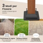 Pergola Costway 300 × 360 cm con telo retrattile beige - immagine 9