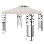 Costway Tessuto copertura superiore per gazebo Telo tetto ricambio per gazebo 3x3M Beige - immagine 7