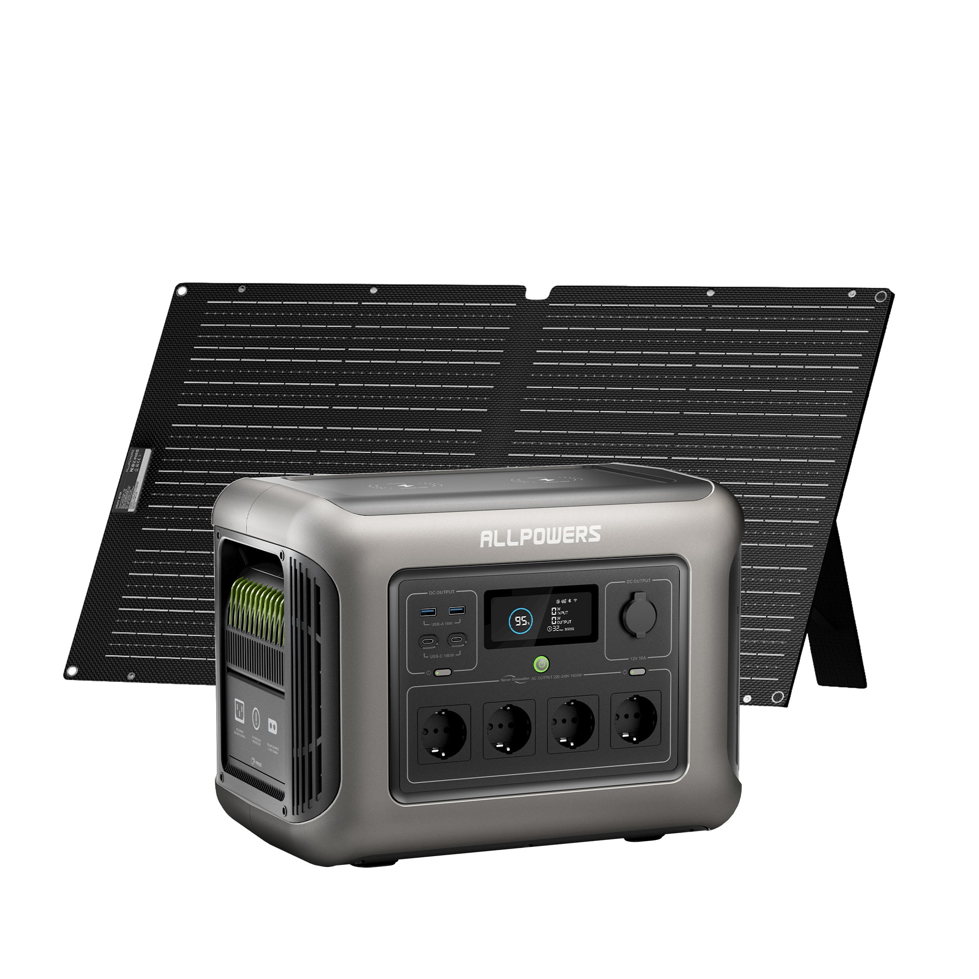 se100x1_r1500_ou_9d15deec-f57c-4de2-bd59-e0992724cedf.jpg ALLPOWERS Generatore Solare 1800W (R1500 + SE100 Pannello Solare 100W) - R1500 +1* (SE100 100W Pannello solare)