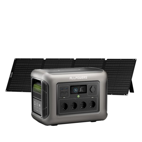 ALLPOWERS Generatore Solare 1800W (R1500 + SE200 Pannello Solare 200W) - R1500 +1* (SE200 200W Pannello solare)