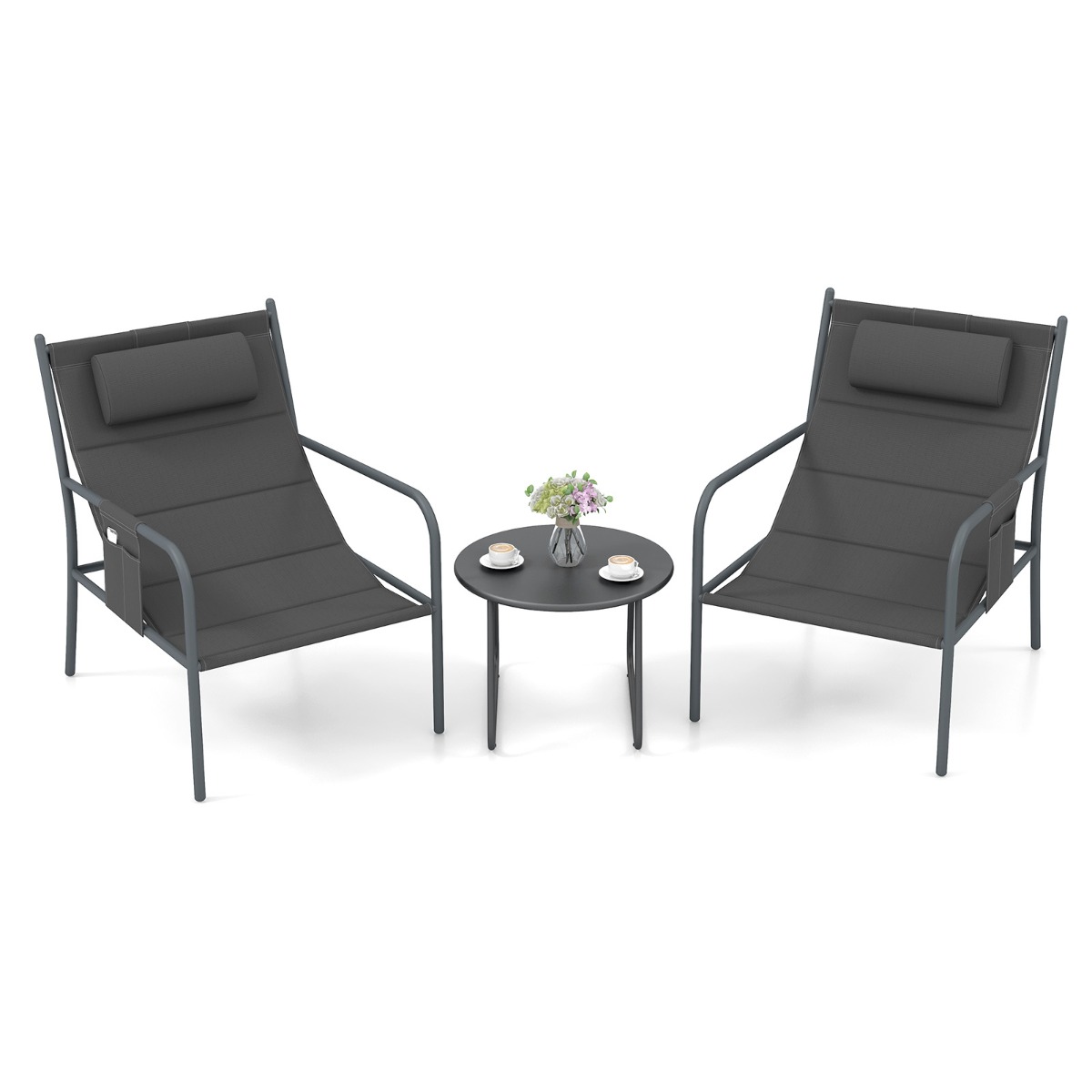 set_da_bistrot_per_esterni-np11688gr-_4_.jpg Costway Set da bistrot per esterni 3 pezzi con sedile traspirante, Set da sedia e tavolino in metallo Grigio scuro - immagine 1