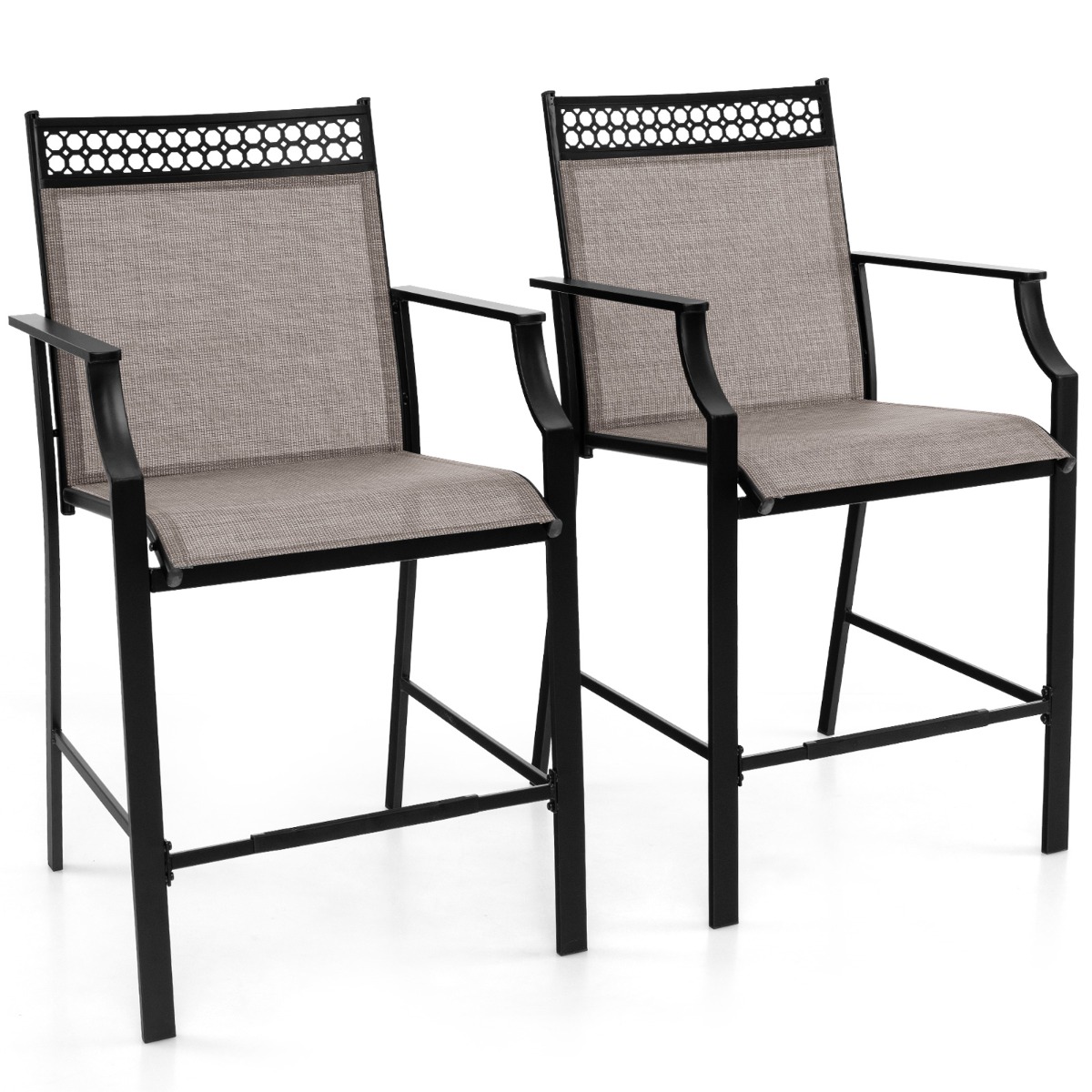 set_di_2_sgabelli-np11630cf-2-_4__1_1.jpg Costway Set di 2 sgabelli da esterno con poggiapiedi braccioli struttura in metallo, Sgabelli da bar per patio Caffè - immagine 1