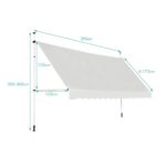 Costway Tenda da sole telescopica e retrattile, Tenda parasole resistente ai raggi UV impermeabile 395 x 120 cm Beige - immagine 6