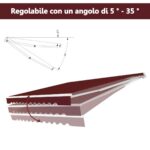 Costway Tenda da sole a caduta inclinabile da esterno, Tendalino a scomparsa con manovella 4x2,5m Rosso bordeaux - immagine 7