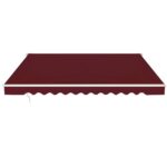Costway Tenda da sole a caduta inclinabile da esterno, Tendalino a scomparsa con manovella 4x2,5m Rosso bordeaux - immagine 5