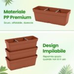 Costway Torre di fioriere per verdure erbe fiori per interni ed esterni per patio, 6 PZ fioriere da giardino disposizione fai da te Rosso - immagine 7