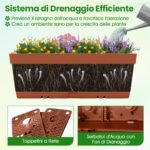 Costway Torre di fioriere per verdure erbe fiori per interni ed esterni per patio, 6 PZ fioriere da giardino disposizione fai da te Rosso - immagine 8