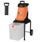 Costway Trituratore elettrico per legno 2800w trituratore da giardino con cesto da 50 l, Trituratore pesante a filo per pulizia del giardino Arancione - immagine 3