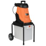 Costway Trituratore elettrico per legno 2800w trituratore da giardino con cesto da 50 l, Trituratore pesante a filo per pulizia del giardino Arancione