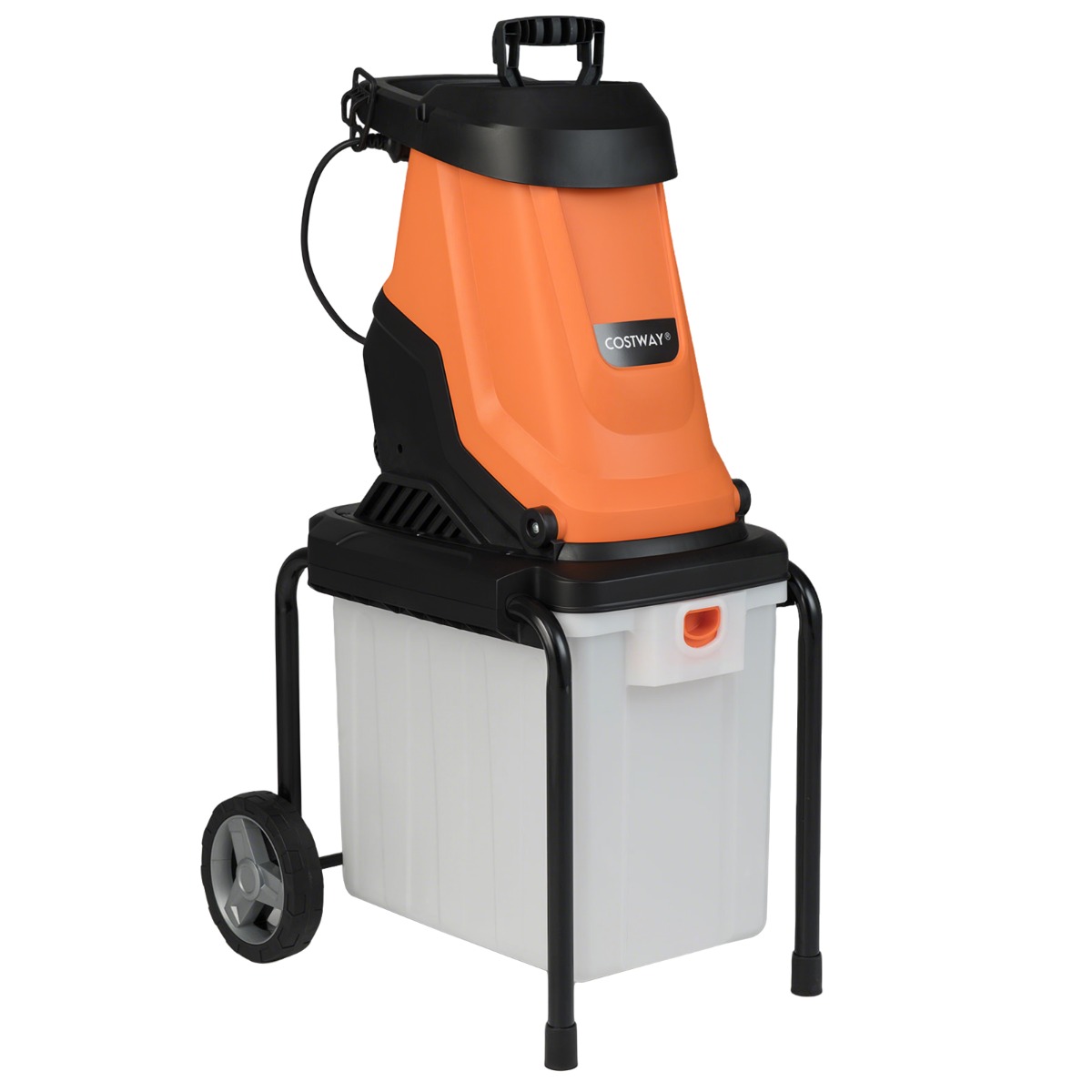 trituratore-17098-_3__1.jpg Costway Trituratore elettrico per legno 2800w trituratore da giardino con cesto da 50 l, Trituratore pesante a filo per pulizia del giardino Arancione - immagine 1