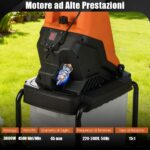 Costway Trituratore elettrico per legno tritatutto da giardino da 3000 w con cestino da 50 l, Trituratore mulching elettrico a fili Arancione - immagine 5