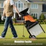 Costway Trituratore elettrico per legno tritatutto da giardino da 3000 w con cestino da 50 l, Trituratore mulching elettrico a fili Arancione - immagine 7