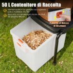 Costway Trituratore elettrico per legno tritatutto da giardino da 3000 w con cestino da 50 l, Trituratore mulching elettrico a fili Arancione - immagine 8