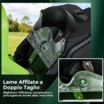 Costway Trituratore elettrico per legno 2800w trituratore da giardino con cesto da 50 l, Trituratore pesante a filo per pulizia del giardino Verde - immagine 10