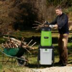 Costway Trituratore elettrico per legno 2800w trituratore da giardino con cesto da 50 l, Trituratore pesante a filo per pulizia del giardino Verde - immagine 2