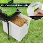 Costway Trituratore elettrico per legno 2800w trituratore da giardino con cesto da 50 l, Trituratore pesante a filo per pulizia del giardino Verde - immagine 9