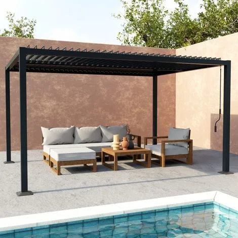 Sweeek – pergola bioclimatica 3 x 4 m in alluminio e acciaio