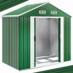 Casetta da giardino verde metallo 200x135x190cm